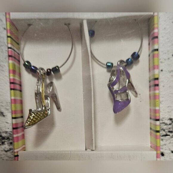 Wine Glass Charms Set of 6 New In Box. High Heels Shoes - Picture 3 of 6